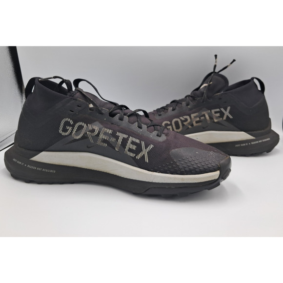 Size 12W - Nike React Pegasus Trail 4 Gore-Tex Black Wolf Grey (Women's) - Picture 2 of 9